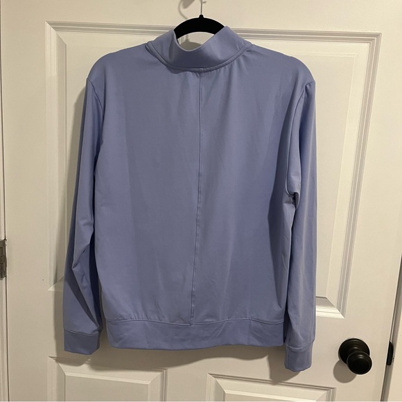 Adidas Light Blue 1/4 Zip Long Sleeve Pullover - Size Medium - KU Jayhawks Logo - Picture 2 of 14